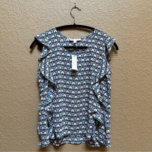 Paper Crown Blue and White Patterned Blouse